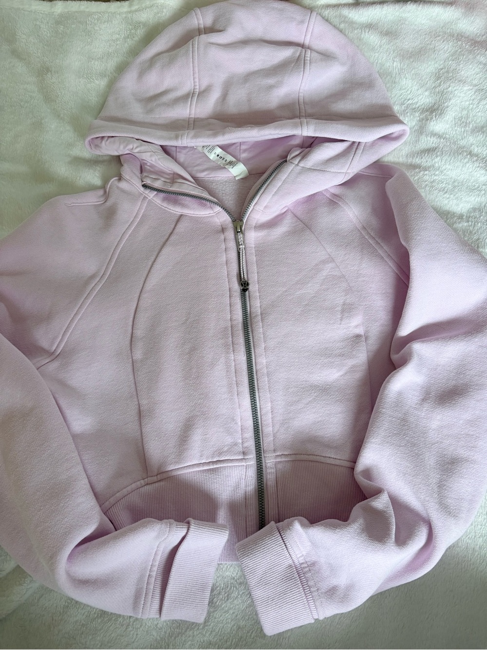 Lululemon Scuba Cropped Full Zip Hoodie In Light Pink